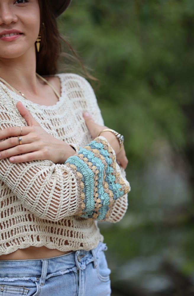 Joplin Jumper Green and Beige