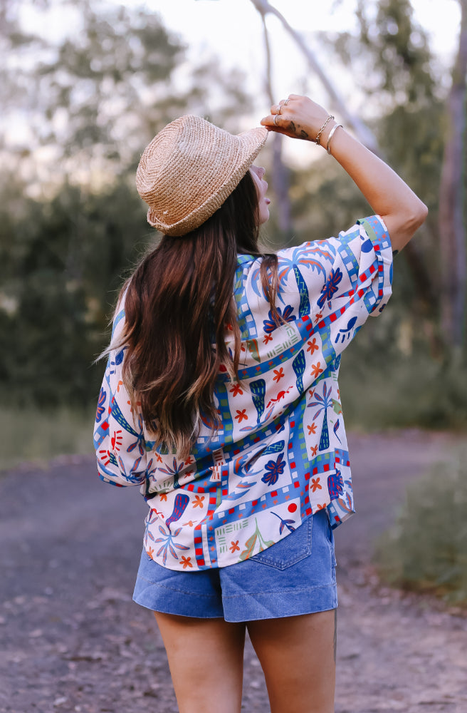 Vintage Breeze Shorts, Rear View Blue Denim