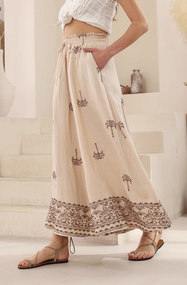 Les Palms Maxi Pants, Boho Summer Style Wide Leg