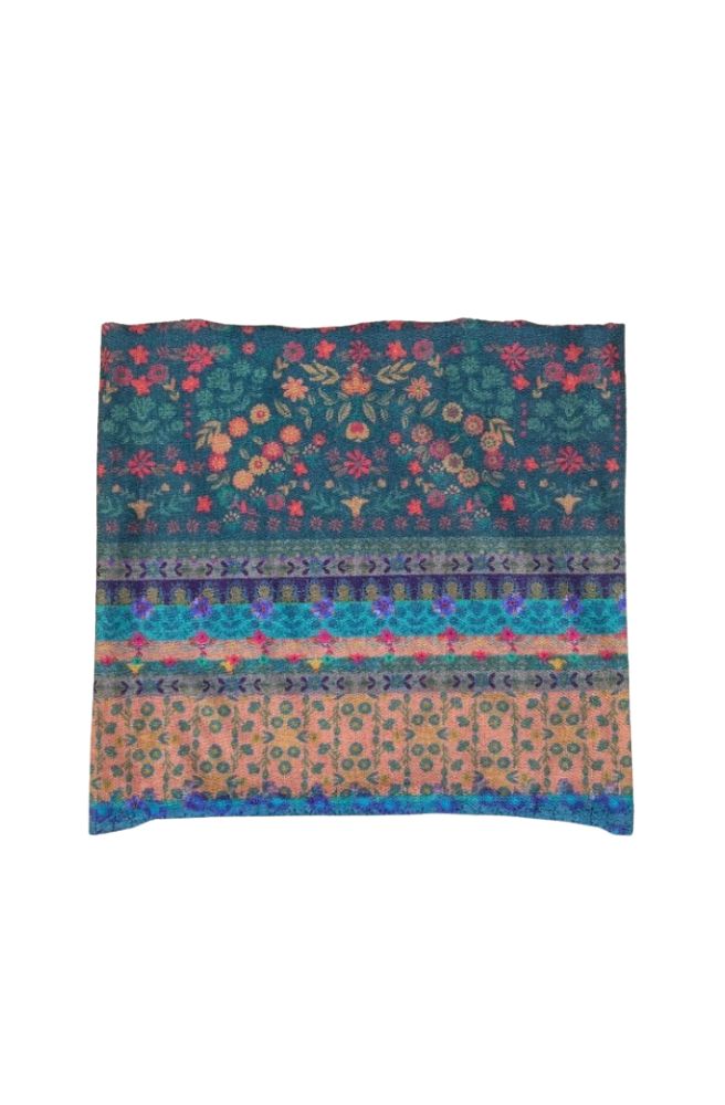 Boho Bandeau Half Folk Floral Border T, Flat Lay