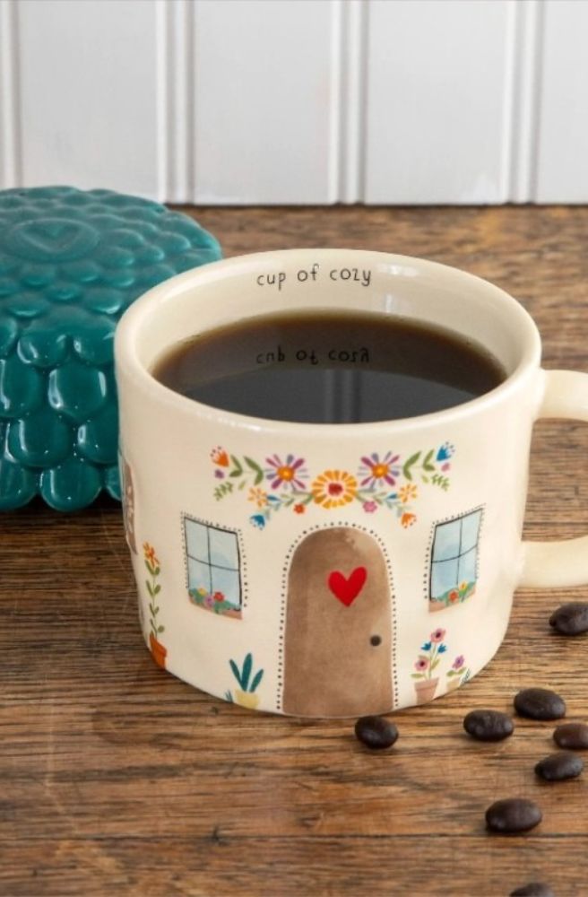 Cozy Cottage Mug with Lid, Quaint Magical Drinkware