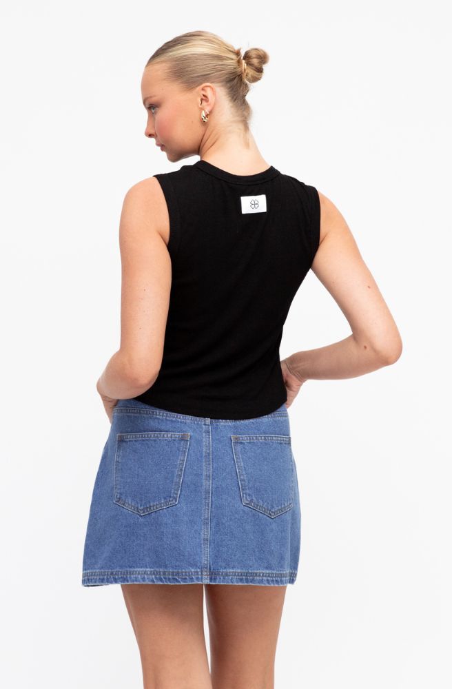 Boheme Mid Rise Mini Skirt, Rear View