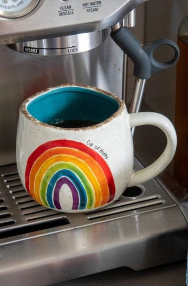 Artisan Rainbow Happy Mug, Cup of Happy