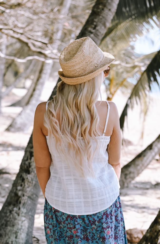 Lulu Lace Cami White, Rear View