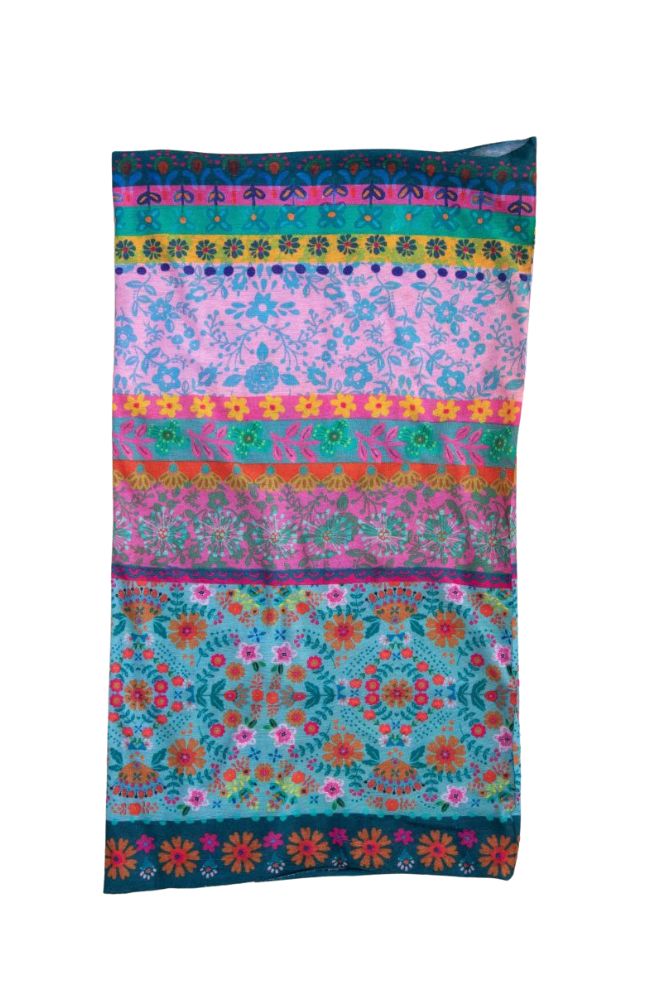 Boho Bandeau Blue/ Pink Borders