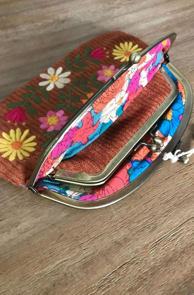 Double Kisslock Coin Purse Rust