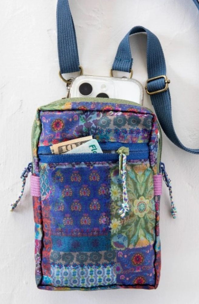 8 in 1 Pocket Crossbody Mandala Border, Boho Travel Festival Style Bag