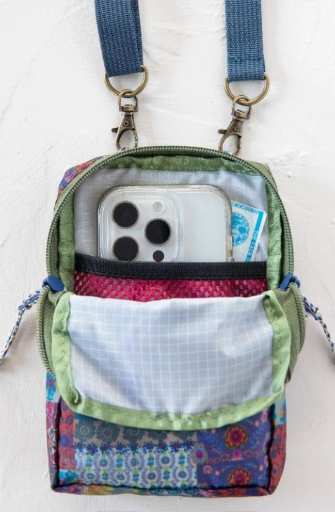 8 in 1 Pocket Crossbody Mandala Border, Waterproof and Light Weight