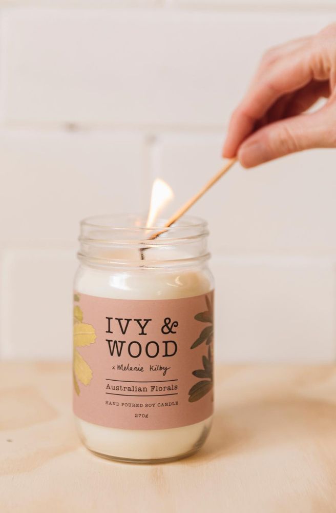 Australian Florals Candle, Natural Hand Poured Soy
