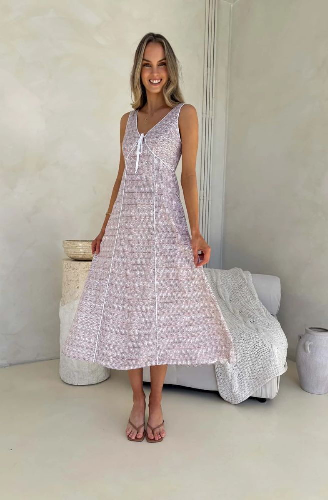 Atlas Margot Dress, Lightweight Rayon, Sleeveless Midi