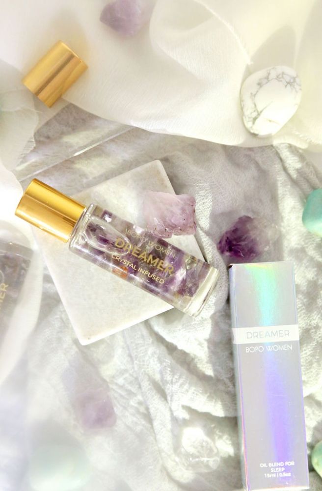 boho body care by bopo women essential oil roller bottle crystal infused
