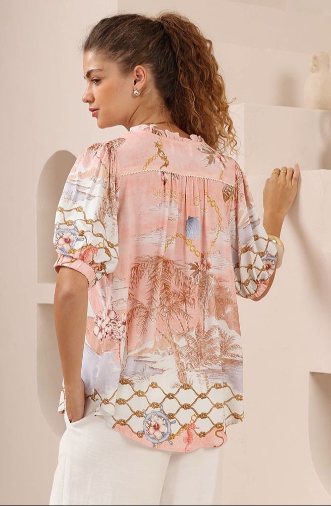 Castaway Dreams Top, Boho Resort Style Rear View