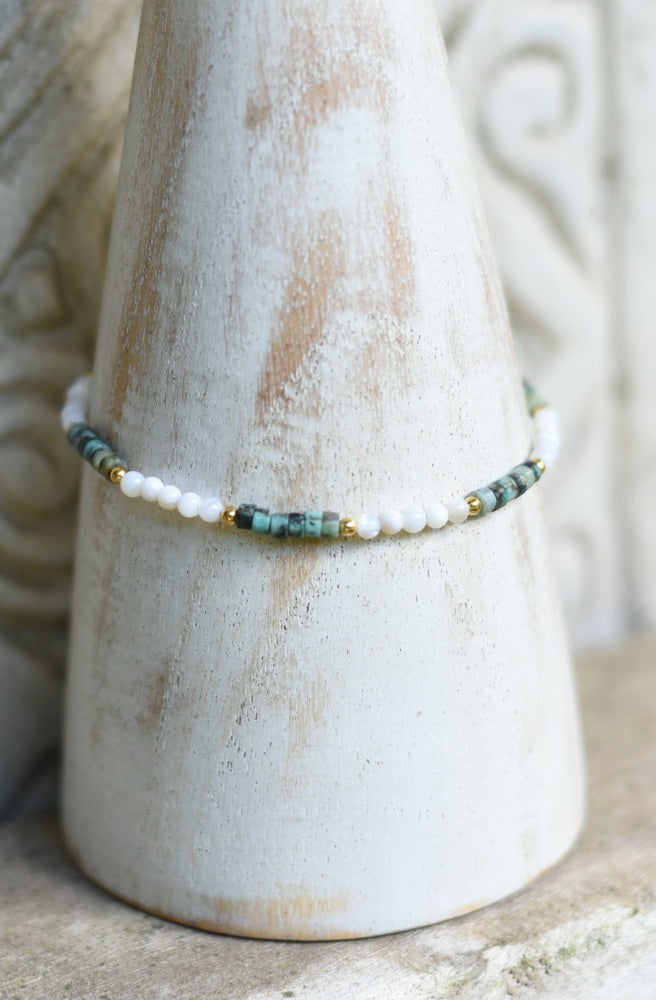 Celestial Gem Stone Bracelet, Boho Style