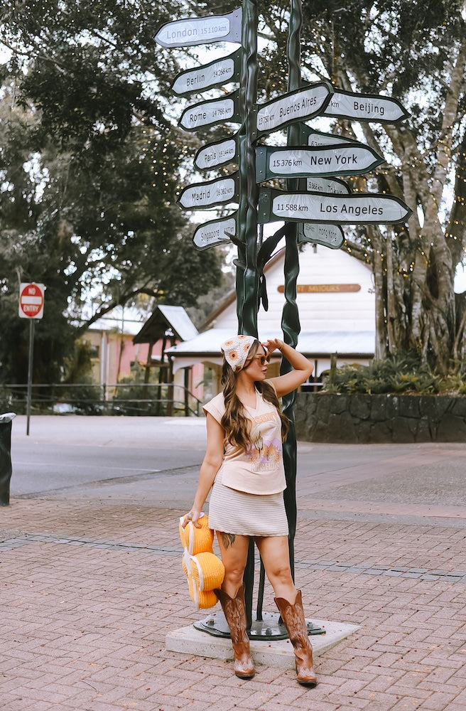 Cream Desert Night Tee, Cream Colour, Short Sleeves