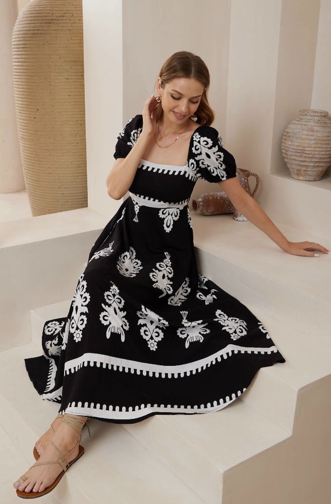 Bianco Nero Bella Maxi - Puff Sleeves