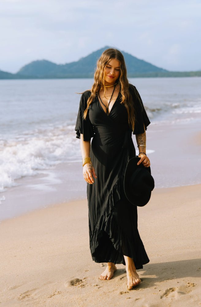 Ebony Combi Wrap Dress