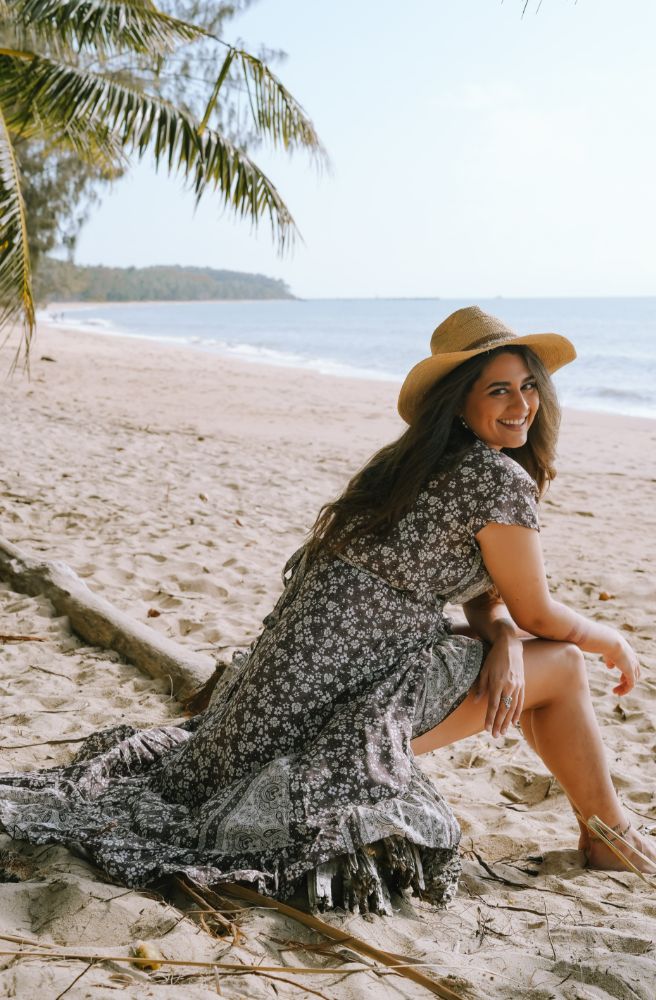 Chocolate Sunday Bettle Wrap Dress Brown Floral Boho Summer Style – Tonketti