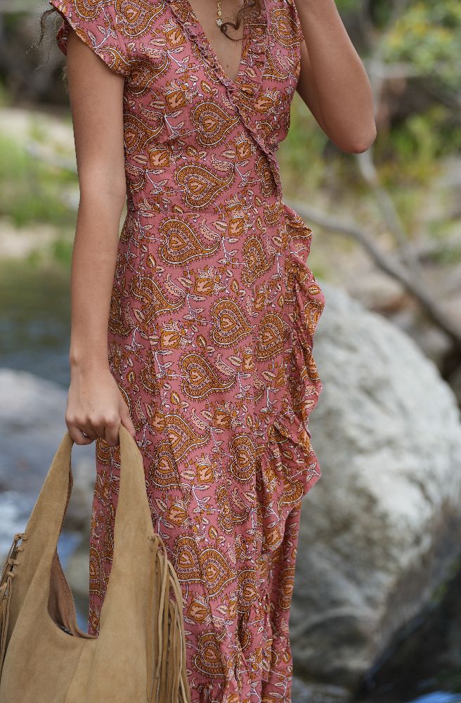 Sahara Blush Bettle Wrap Dress