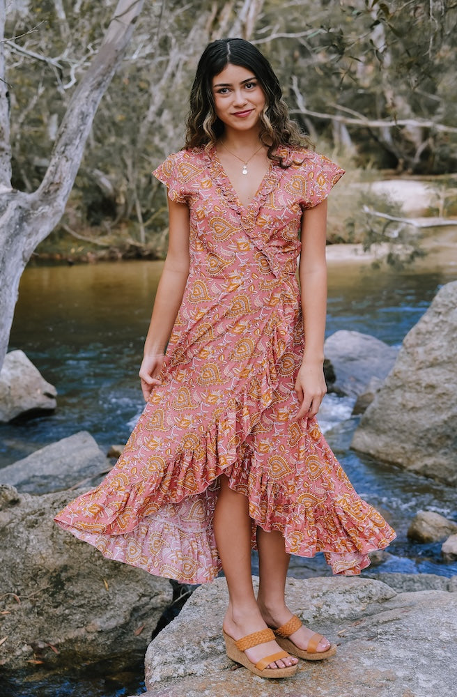 Sahara Blush Bettle Wrap Dress