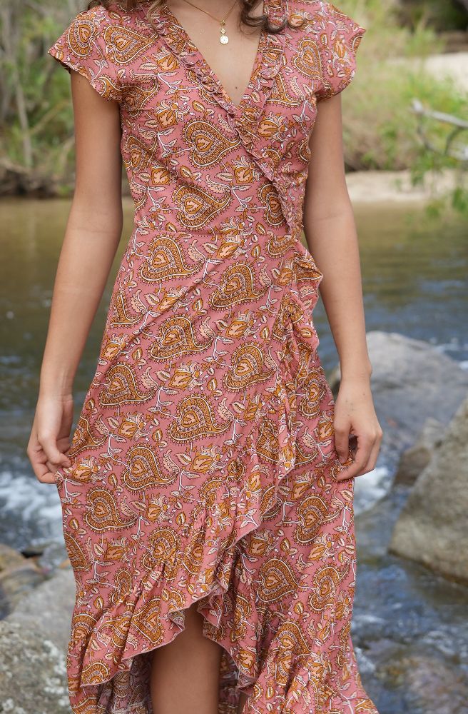 Sahara Blush Bettle Wrap Dress