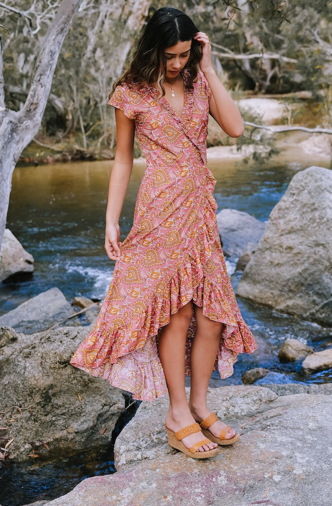 Sahara Blush Bettle Wrap Dress