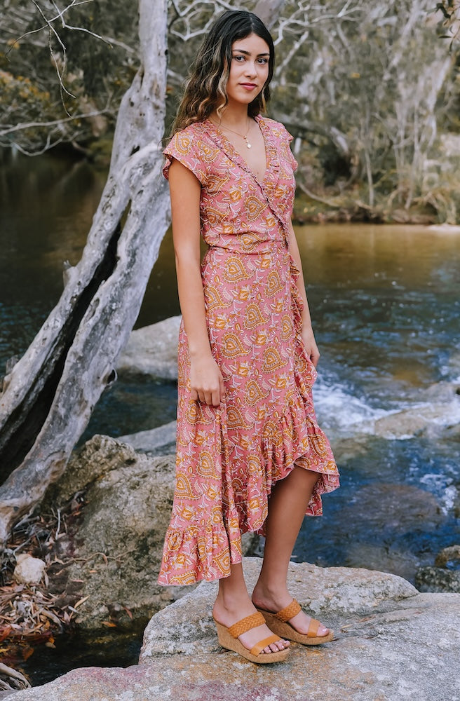 Sahara Blush Bettle Wrap Dress