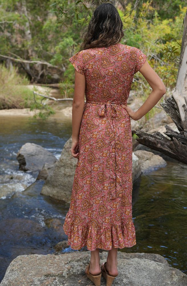 Sahara Blush Bettle Wrap Dress
