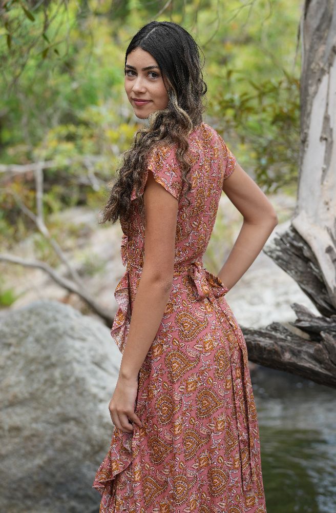 Sahara Blush Bettle Wrap Dress