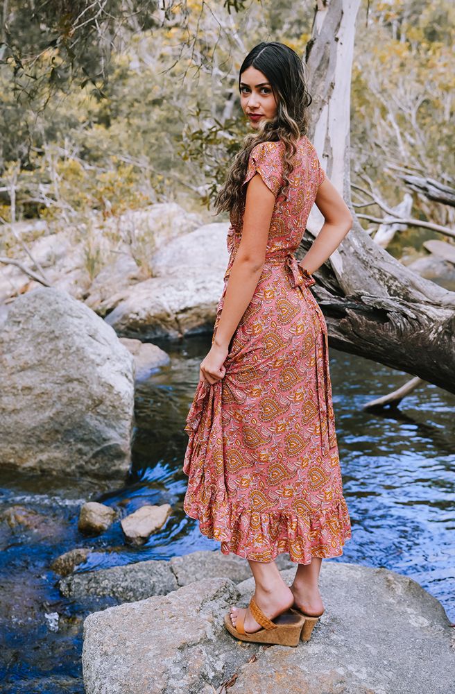 Sahara Blush Bettle Wrap Dress