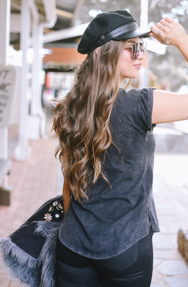 Black Stone Wash Tee