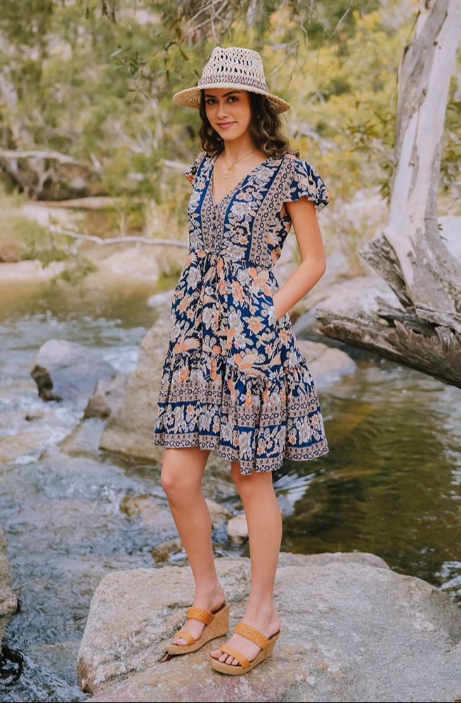 Dreambird Nicki Mini Dress, Boho Resort Style