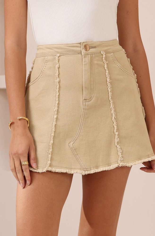Dune Denim Skirt Beige