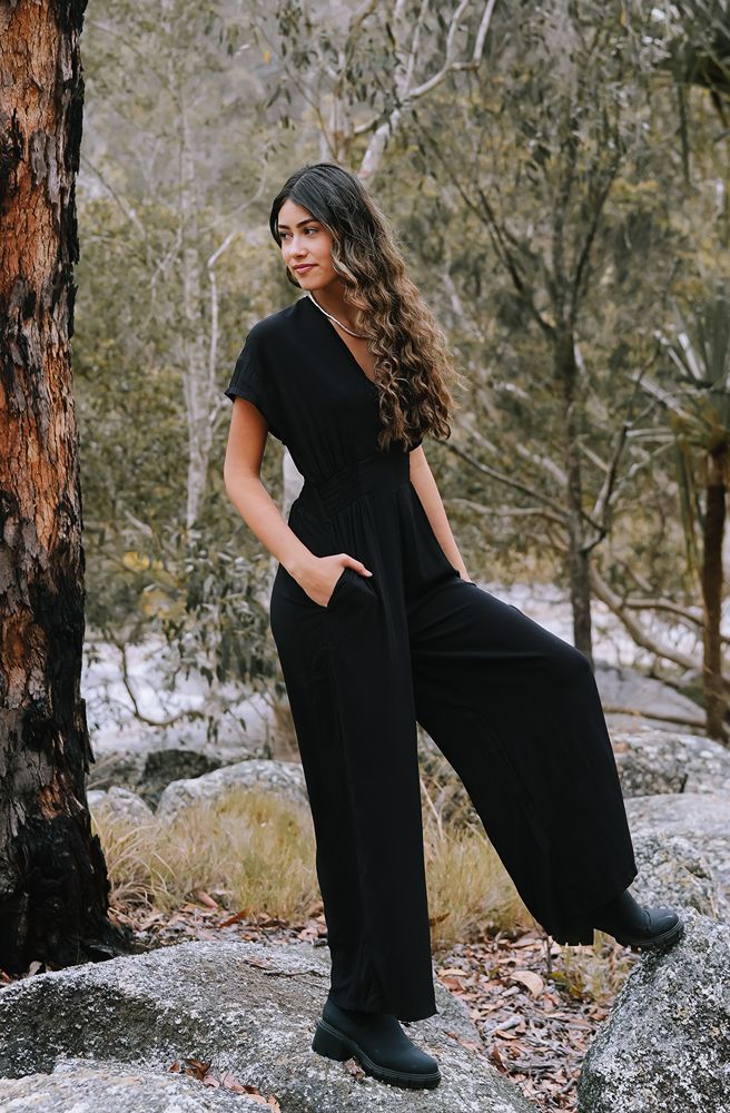 Ebony Aura Pantsuit one piece black pantsuit