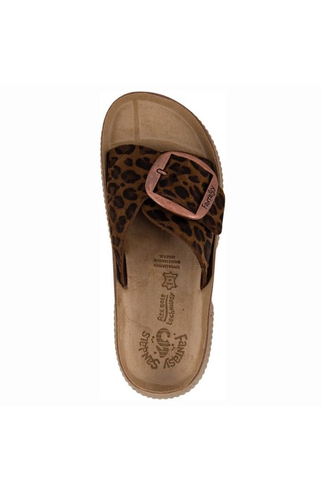 Fantasy Sandals Beatrice Brown Leopard, Women’s Boho Platform Sandals in Tan and Leopard Print