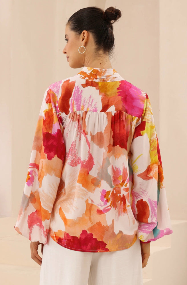 Fresco Bloom Blouse, Rear View