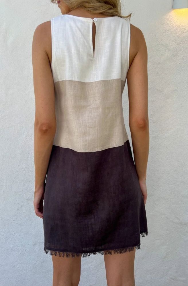 Freya Mini Dress Multi Mocha, Rear View