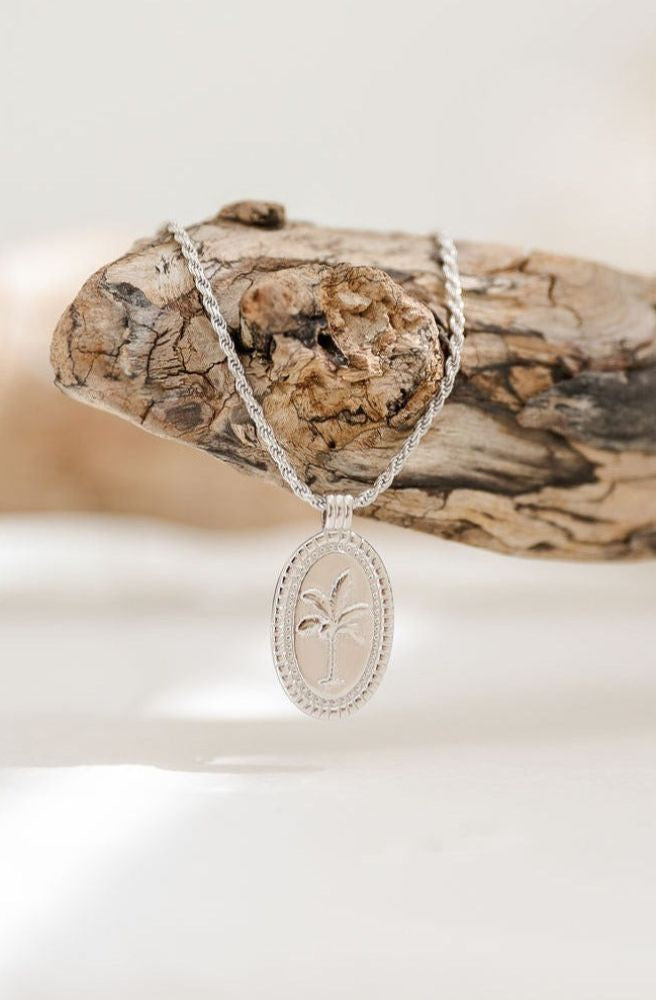 Oasis Necklace Silver, Boho Luxe Style Pendant