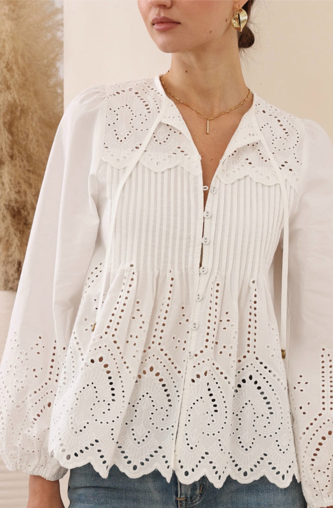 Isadora Lace Blouse, Long Sleeve Boho Chic Vintage Style Top