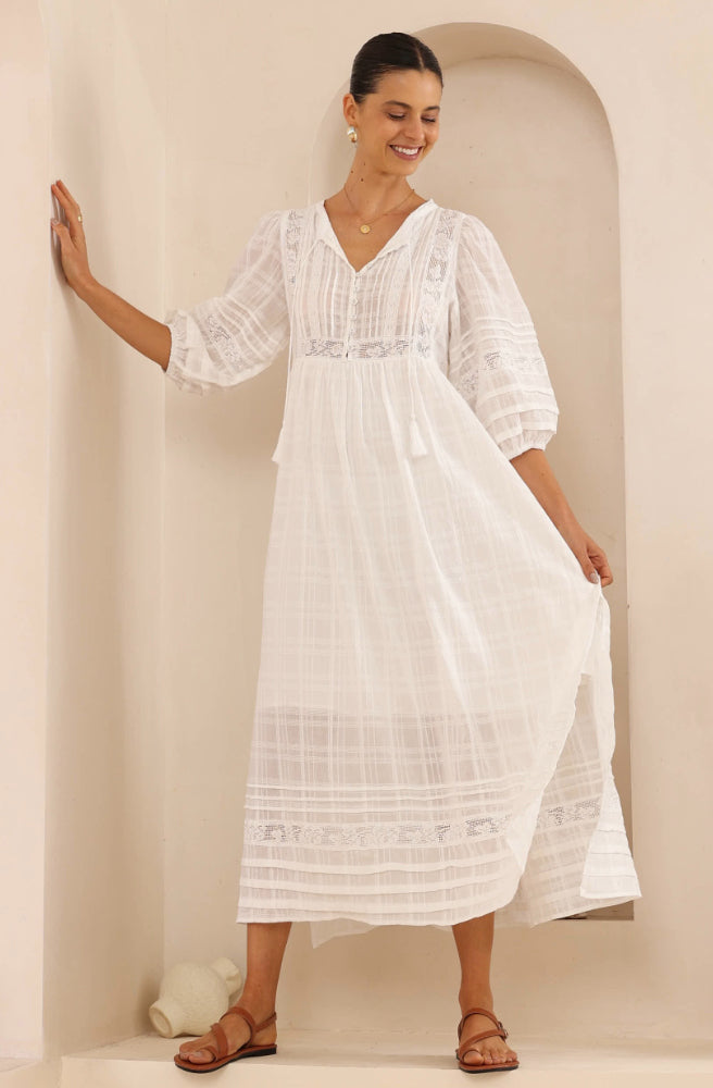 Isla Grace Lace Maxi Dress, Front View