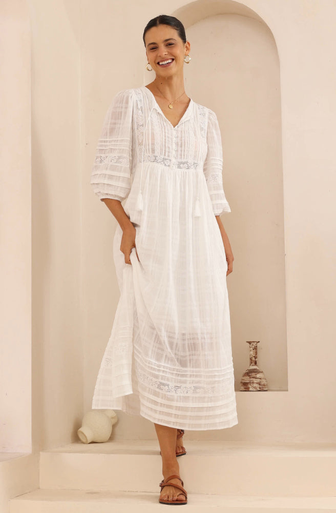 Isla Grace Lace Maxi Dress, Empire Waist