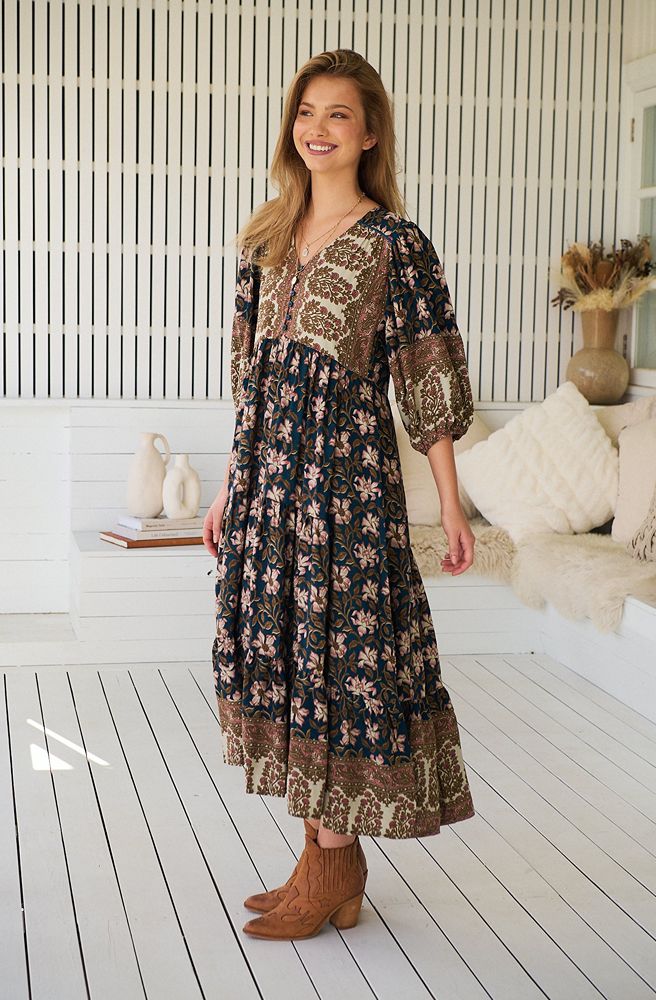 Jaase Nomade Eve Midi Dress, Boho Resort Style