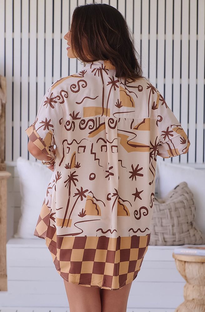 Jaase Tuscan Sands Lola Shirt, Boho Resort Style, Rear View details