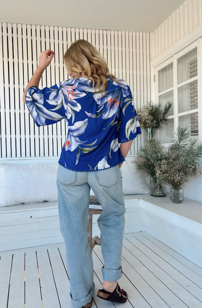 Jaase Asteria Print Gabriella Top, Rear View