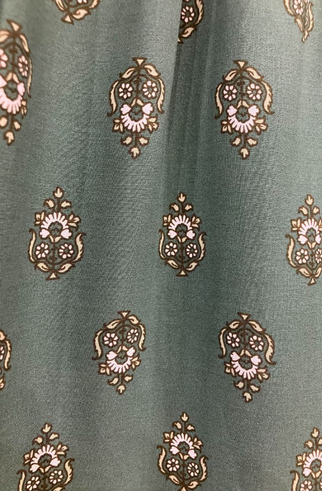 Jaase Viridian Print Montie Blouse, Close Up Detail of Print