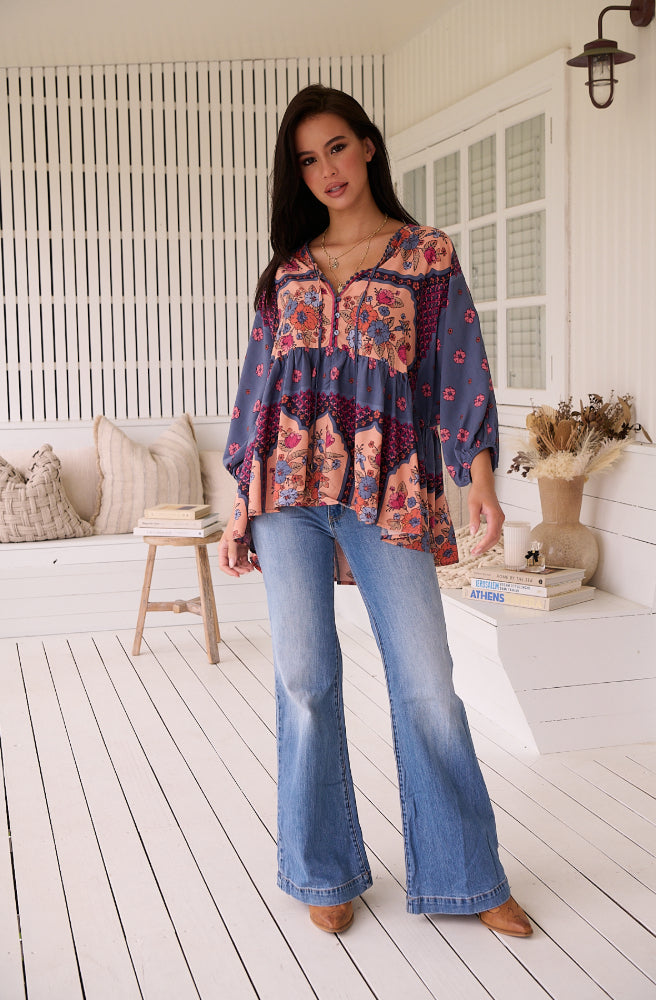 Jaase Laney Print Chloe Top, Oversized Fit