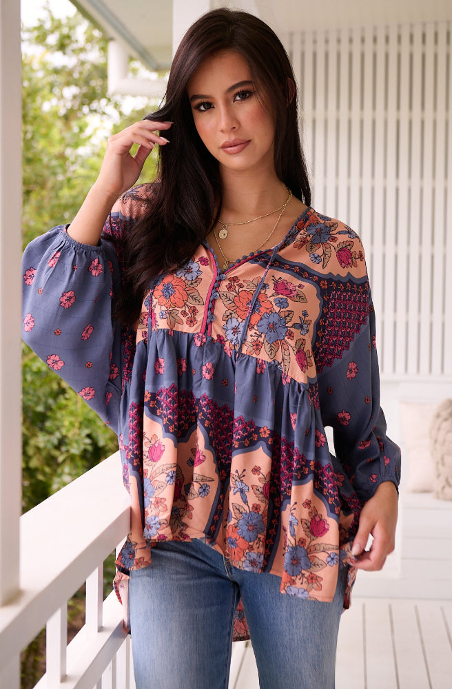 Jaase Laney Print Chloe Top, Boho Style Blouse