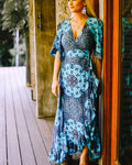 Lulu Print Combi Wrap Maxi Dress