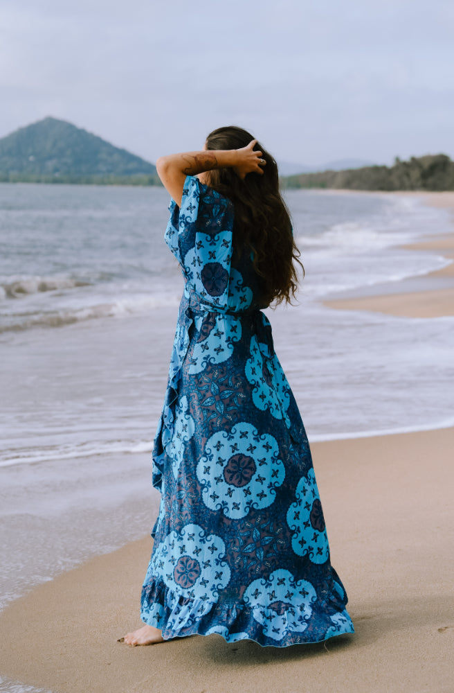 Lulu Print Combi Wrap Maxi Dress