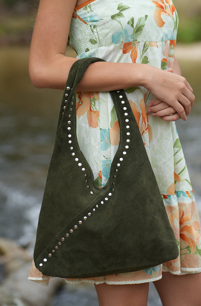 Marrakesh Stud Bag, Vintage-Inspired Boho Leather Bag