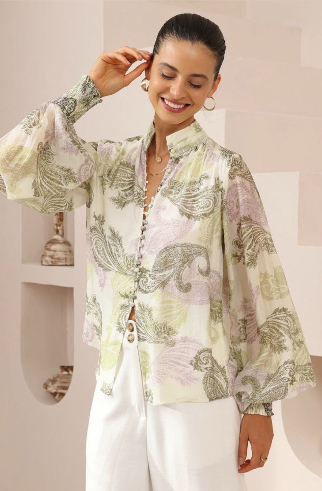 Paisley Dreaming Blouse, Boho Chic Resort Style Top